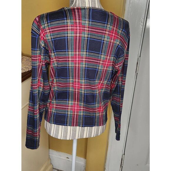 Vintage Liz & Co plaid button down fitted top women's size Small - Picture 6 of 6